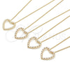 Collares con Dije 04.156.0301.1.20 Oro Laminado, Diseño de Corazón, con Rubi Micro Pave, Pulido, Tono Dorado (02 MM Thickness, 20 Inches Length)