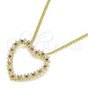 Collares con Dije 04.156.0301.2.20 Oro Laminado, Diseño de Corazón, con Granate Micro Pave, Pulido, Tono Dorado (02 MM Thickness, 20 Inches Length)