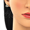 Arete Dormilona 02.156.0440.2 Oro Laminado, con Multicolor Micro Pave, Pulido, Tono Dorado