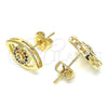 Arete Dormilona 02.156.0440.2 Oro Laminado, con Multicolor Micro Pave, Pulido, Tono Dorado