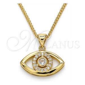 Collares con Dije 04.156.0302.20 Oro Laminado, con Blanca Micro Pave, Pulido, Tono Dorado (02 MM Thickness, 20 Inches Length)