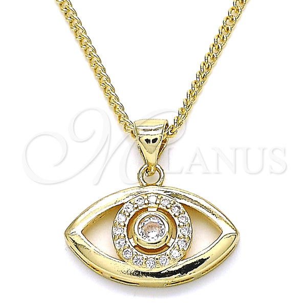 Collares con Dije 04.156.0302.20 Oro Laminado, con Blanca Micro Pave, Pulido, Tono Dorado (02 MM Thickness, 20 Inches Length)
