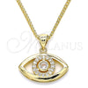 Collares con Dije 04.156.0302.20 Oro Laminado, con Blanca Micro Pave, Pulido, Tono Dorado (02 MM Thickness, 20 Inches Length)