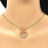 Juego de Arete y Dije de Adulto 10.156.0247.2 Oro Laminado, Diseño de Corazón, con Granate Micro Pave, Pulido, Tono Dorado