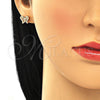 Juego de Arete y Dije de Adulto 10.156.0248.2 Oro Laminado, Diseño de Mariposa, con Granate Micro Pave, Pulido, Tono Dorado