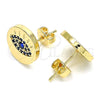 Arete Dormilona 02.156.0444.1 Oro Laminado, con Zafiro Azul Micro Pave, Pulido, Tono Dorado