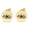 Arete Dormilona 02.156.0444.2 Oro Laminado, con Multicolor Micro Pave, Pulido, Tono Dorado
