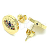 Arete Dormilona 02.156.0444.2 Oro Laminado, con Multicolor Micro Pave, Pulido, Tono Dorado