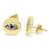 Arete Dormilona 02.156.0444.2 Oro Laminado, con Multicolor Micro Pave, Pulido, Tono Dorado