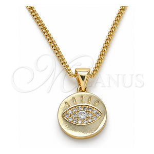 Collares con Dije 04.156.0306.20 Oro Laminado, con Micro Pave Blanca, Pulido, Tono Dorado (Grosor 02 MM, 20 Pulgadas de Largo)