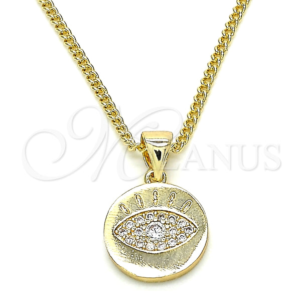 Collares con Dije 04.156.0306.20 Oro Laminado, con Blanca Micro Pave, Pulido, Tono Dorado (02 MM Thickness, 20 Inches Length)