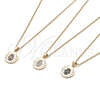 Collares con Dije 04.156.0307.20 Oro Laminado, Diseño de Mano de Dios, con Blanca Micro Pave, Pulido, Tono Dorado (02 MM Thickness, 20 Inches Length)
