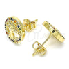 Arete Dormilona 02.156.0447.1 Oro Laminado, Diseño de Ãrbol, con Multicolor Micro Pave, Pulido, Tono Dorado
