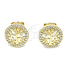 Arete Dormilona 02.156.0448 Oro Laminado, Diseño de Ãrbol, con Multicolor Micro Pave, Pulido, Tono Dorado