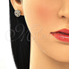 Arete Dormilona 02.156.0448.1 Oro Laminado, Diseño de Ãrbol, con Multicolor Micro Pave, Pulido, Tono Dorado