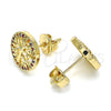 Arete Dormilona 02.156.0448.1 Oro Laminado, Diseño de Ãrbol, con Multicolor Micro Pave, Pulido, Tono Dorado