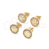 Arete Dormilona 02.156.0448.1 Oro Laminado, Diseño de Ãrbol, con Multicolor Micro Pave, Pulido, Tono Dorado
