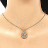 Collares con Dije 04.156.0310.1.20 Oro Laminado, Diseño de Ãrbol, con Multicolor Micro Pave, Pulido, Tono Dorado (02 MM Thickness, 20 Inches Length)