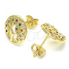 Collares con Dije 02.156.0451.1 Oro Laminado, Diseño de Ãrbol, con Micro Pave Multicolor, Pulido, Tono Dorado (14 Pulgadas de Largo)