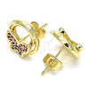 Arete Dormilona 02.156.0453.1 Oro Laminado, Diseño de Mariposa, con Rubi Micro Pave, Pulido, Tono Dorado