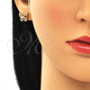Arete Dormilona 02.156.0455.1 Oro Laminado, Diseño de Mariposa, con Rubi Micro Pave, Pulido, Tono Dorado