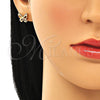Arete Dormilona 02.156.0455.3 Oro Laminado, Diseño de Mariposa, con Multicolor Micro Pave, Pulido, Tono Dorado