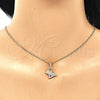 Juego de Arete y Dije de Adulto 10.156.0261 Oro Laminado, Diseño de Mariposa, con Blanca Micro Pave, Pulido, Tono Dorado