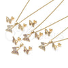 Juego de Arete y Dije de Adulto 10.156.0261 Oro Laminado, Diseño de Mariposa, con Blanca Micro Pave, Pulido, Tono Dorado
