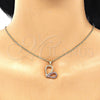 Collares con Dije 04.156.0319.1.20 Oro Laminado, Diseño de Corazón, con Rubi Micro Pave, Pulido, Tono Dorado (02 MM Thickness, 20 Inches Length)