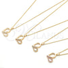 Collares con Dije 04.156.0319.1.20 Oro Laminado, Diseño de Corazón, con Rubi Micro Pave, Pulido, Tono Dorado (02 MM Thickness, 20 Inches Length)