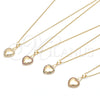 Collares con Dije 04.156.0320.1.20 Oro Laminado, Diseño de Corazón, con Rubi Micro Pave, Pulido, Tono Dorado (02 MM Thickness, 20 Inches Length)