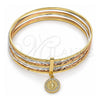 Aro Semanario 07.253.0004.06 Oro Laminado, Diseño de Guadalupe, con Cristal Blanca, Diamantado, Tres Tonos (Grosor 02 MM, Talla 6 (2,75 de Diámetro))