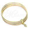 Aro Semanario 07.253.0007.06 Oro Laminado, Diseño de Mano de Dios, con Blanca Zirconia Cubica, Diamantado, Tres Tonos (02 MM Thickness, Size 6 (2.75 Diameter))