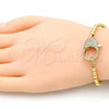 Pulsera Bolo Ajustable 03.341.0084.11 Oro Laminado, Diseño de Bola, con Blanca Micro Pave, Pulido, Tono Dorado (04 MM Thickness, 11 Inches Length)