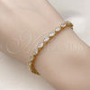 Pulsera Tennis 03.283.0025.08 Oro Laminado, con Blanca Zirconia Cubica, Pulido, Tono Dorado (04 MM Thickness, 8 Inches Length)