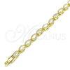 Pulsera Tennis 03.283.0025.08 Oro Laminado, con Blanca Zirconia Cubica, Pulido, Tono Dorado (04 MM Thickness, 8 Inches Length)