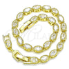 Pulsera Tennis 03.283.0025.08 Oro Laminado, con Blanca Zirconia Cubica, Pulido, Tono Dorado (04 MM Thickness, 8 Inches Length)