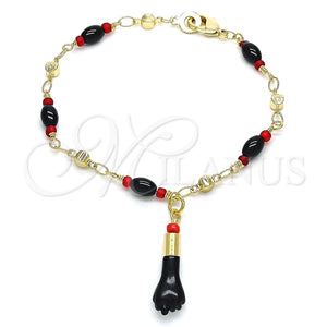 Pulsera de Dije 03.213.0096.07 Oro Laminado, Pulido, Tono Dorado (05 MM Thickness, 7 Inches Length)