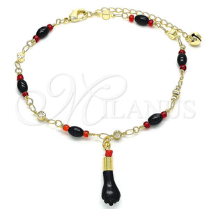 Tobillera de Dije 03.213.0096.10 Oro Laminado, Pulido, Tono Dorado (05 MM Thickness, 10 Inches Length)