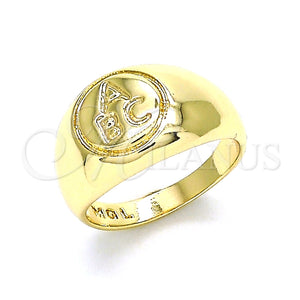 Anillo Infantil 01.185.0016.04 Oro Laminado, Pulido, Tono Dorado (Size 4)