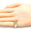 Anillo Infantil 01.185.0017.02 Oro Laminado, con Blanca Zirconia Cubica, Pulido, Tono Dorado (Size 2)