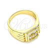 Anillo Infantil 01.185.0017.02 Oro Laminado, con Blanca Zirconia Cubica, Pulido, Tono Dorado (Size 2)