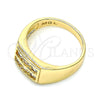 Anillo Infantil 01.185.0018.02 Oro Laminado, con Blanca Zirconia Cubica, Pulido, Tono Dorado (Size 2)