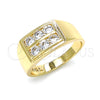Anillo Infantil 01.185.0018.03 Oro Laminado, con Blanca Zirconia Cubica, Pulido, Tono Dorado (Size 3)