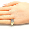 Anillo Infantil 01.185.0018.04 Oro Laminado, con Blanca Zirconia Cubica, Pulido, Tono Dorado (Size 4)