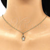 Collares con Dije 04.210.0042.18 Oro Laminado, Diseño de Niñita Pequeña, con Blanca Micro Pave, Pulido, Tono Dorado (02 MM Thickness, 18 Inches Length)