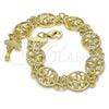 Pulsera Elegante 03.351.0043.1.08 Oro Laminado, Diseño de Elefante, Pulido, Tono Dorado (12 MM Thickness, 8 Inches Length)