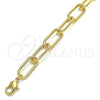 Pulsera Básica 04.63.1405.08 Oro Laminado, Diseño de Paperclip, Pulido, Tono Dorado (08 MM Thickness, 8 Inches Length)