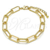 Pulsera Básica 04.63.1405.08 Oro Laminado, Diseño de Paperclip, Pulido, Tono Dorado (08 MM Thickness, 8 Inches Length)