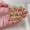 Gargantilla Basica 04.63.1405.18 Oro Laminado, Diseño de Paperclip, Pulido, Tono Dorado (08 MM Thickness, 18 Inches Length)